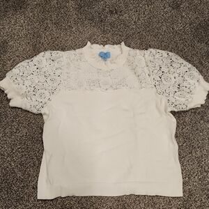 CeCe Ivory Lace Blouse